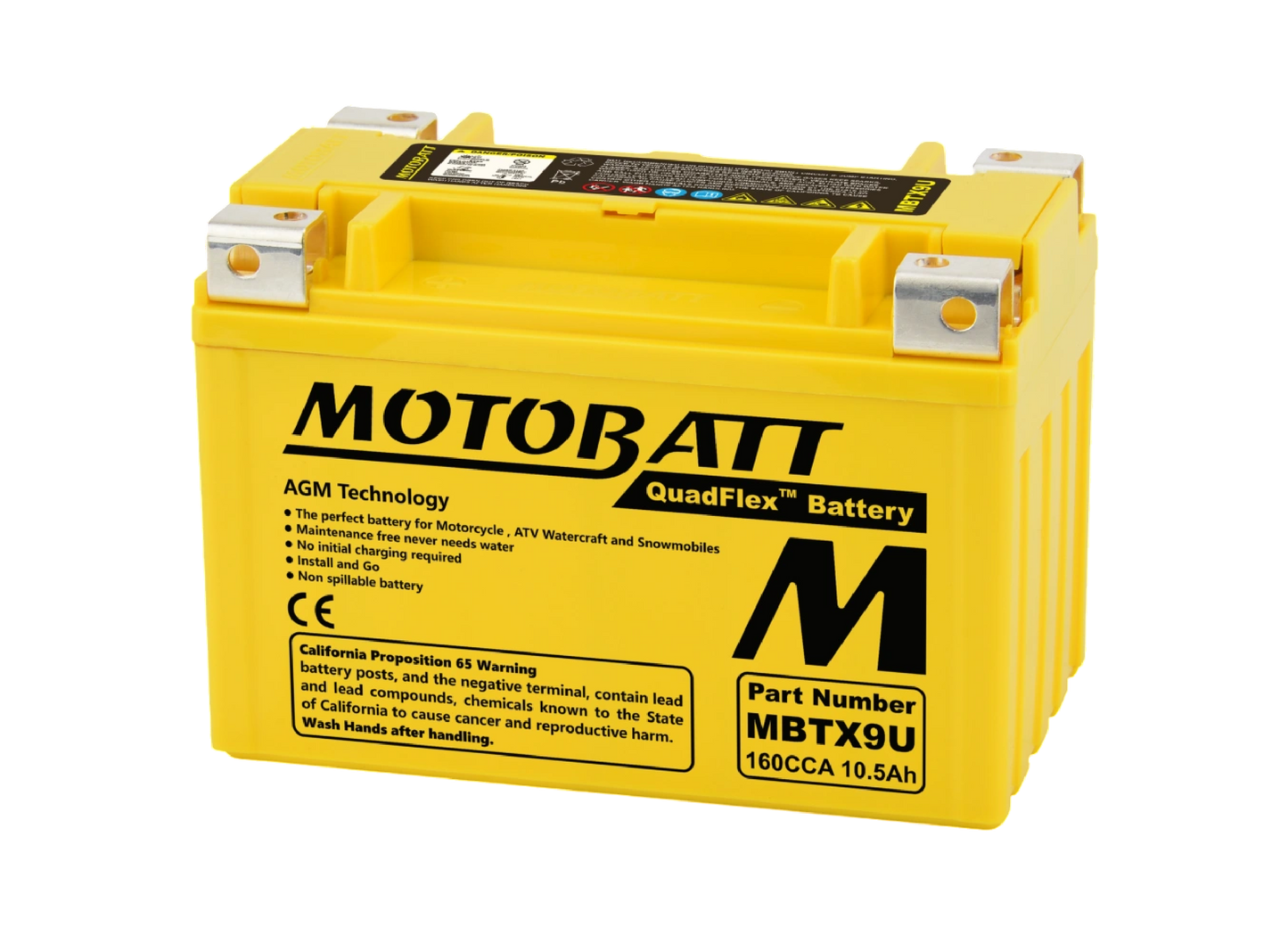 Batería Motobatt AGM Quadflex MBTX9U