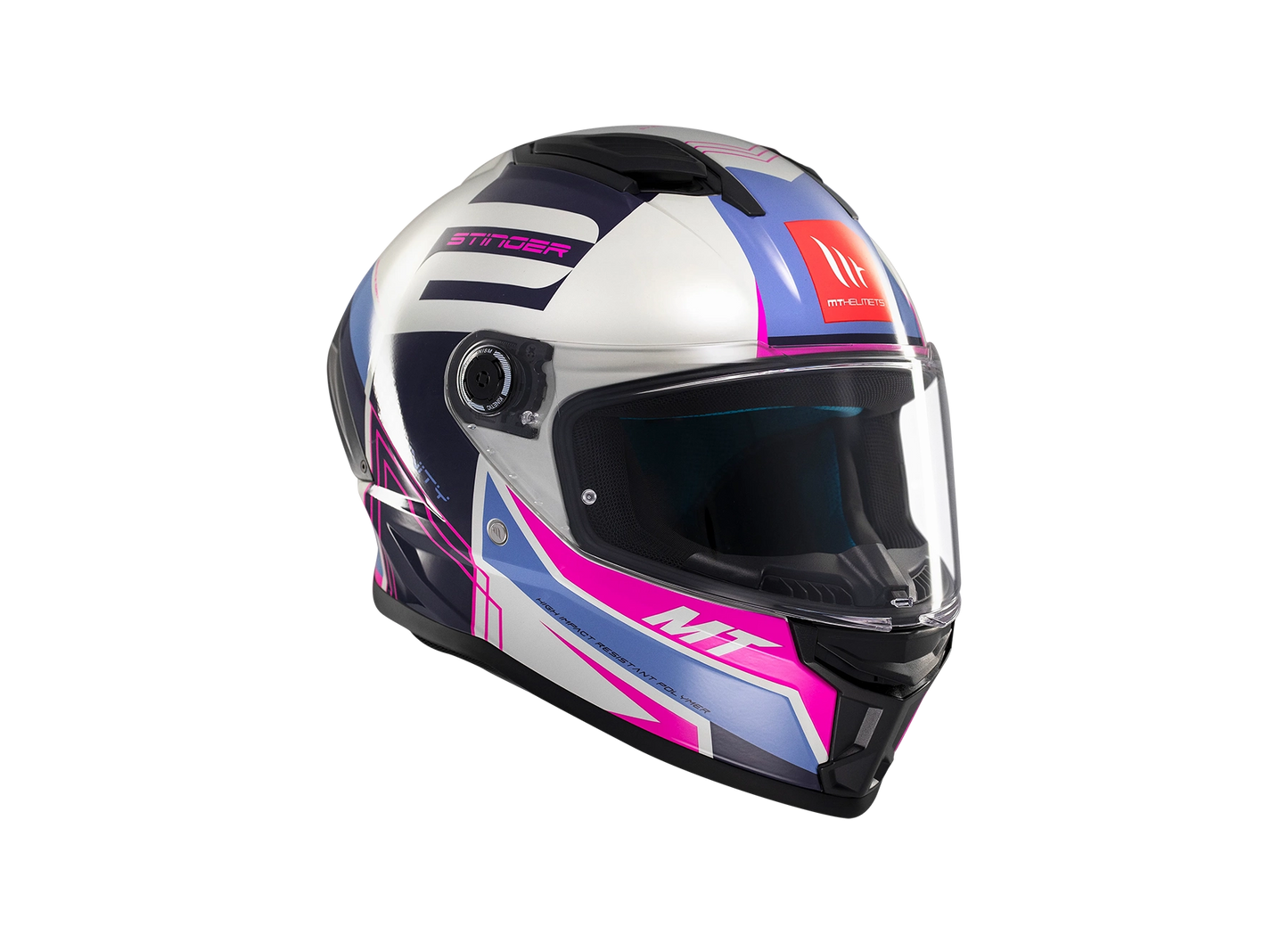 Casco MT Stinger 2 Tron White Rose Blue - Tron C8 Gloss