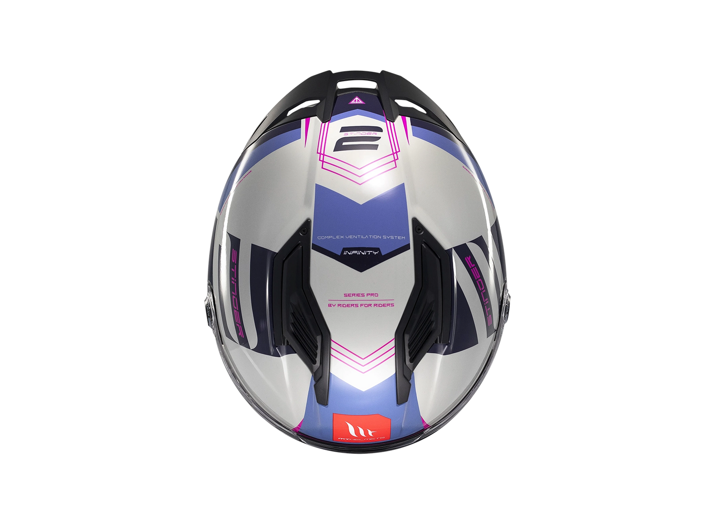 Casco MT Stinger 2 Tron White Rose Blue - Tron C8 Gloss