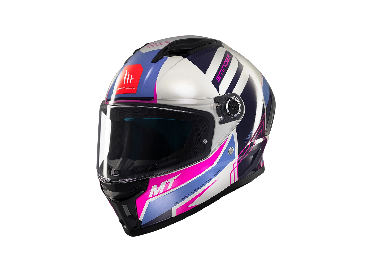 Casco MT Stinger 2 Tron White Rose Blue - Tron C8 Gloss