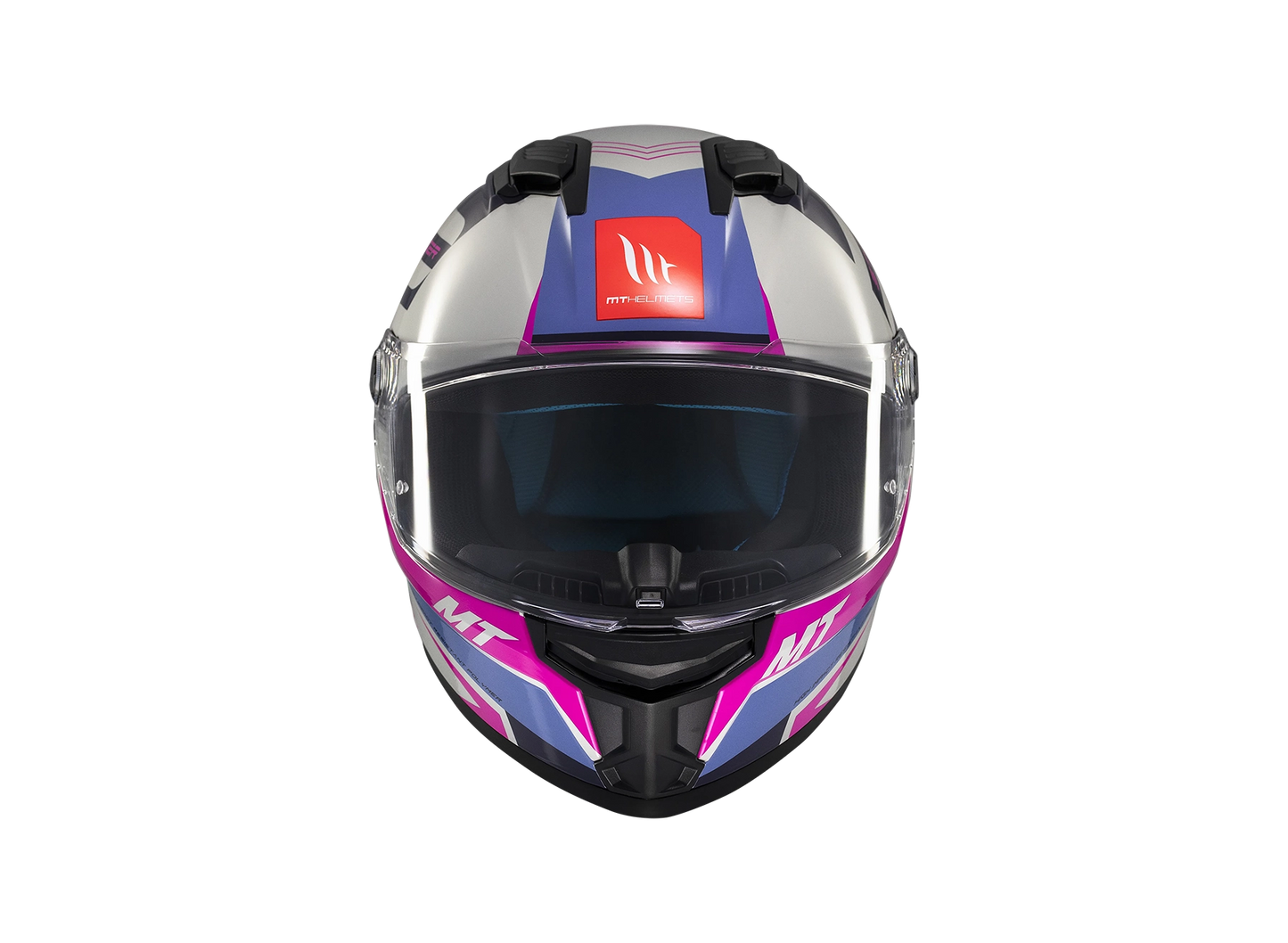 Casco MT Stinger 2 Tron White Rose Blue - Tron C8 Gloss