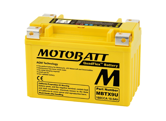 Batería Motobatt AGM Quadflex MBTX9U