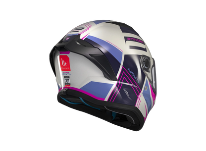 Casco MT Stinger 2 Tron White Rose Blue - Tron C8 Gloss