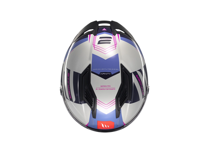 Casco MT Stinger 2 Tron White Rose Blue - Tron C8 Gloss