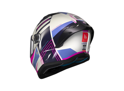 Casco MT Stinger 2 Tron White Rose Blue - Tron C8 Gloss